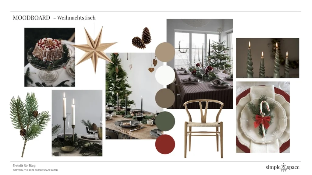 Moodboard Weihnachten Tisch